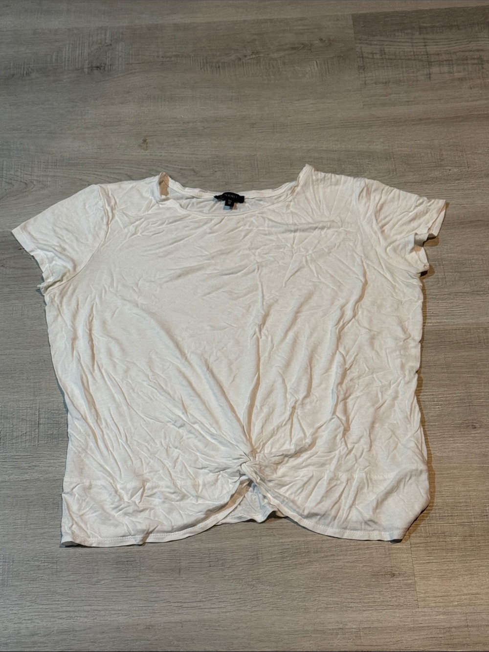 Dynamite Cream Twist-Knot Short Sleeve Tee